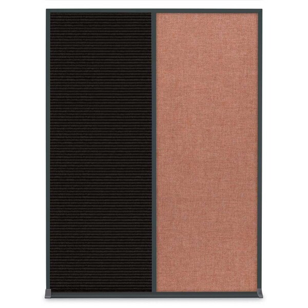 United Visual Products Single Door Radius Corkboard, 18"X24", B UV8000-BLACK-RUBBER - main